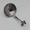 Circa 1890 Swiss antique sterling silver tea caddy spoon with shell and angel decoration